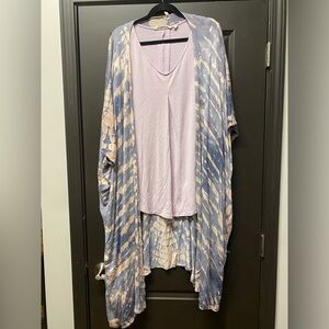 Two piece Soft Surroundings kimono and long sleeve top.